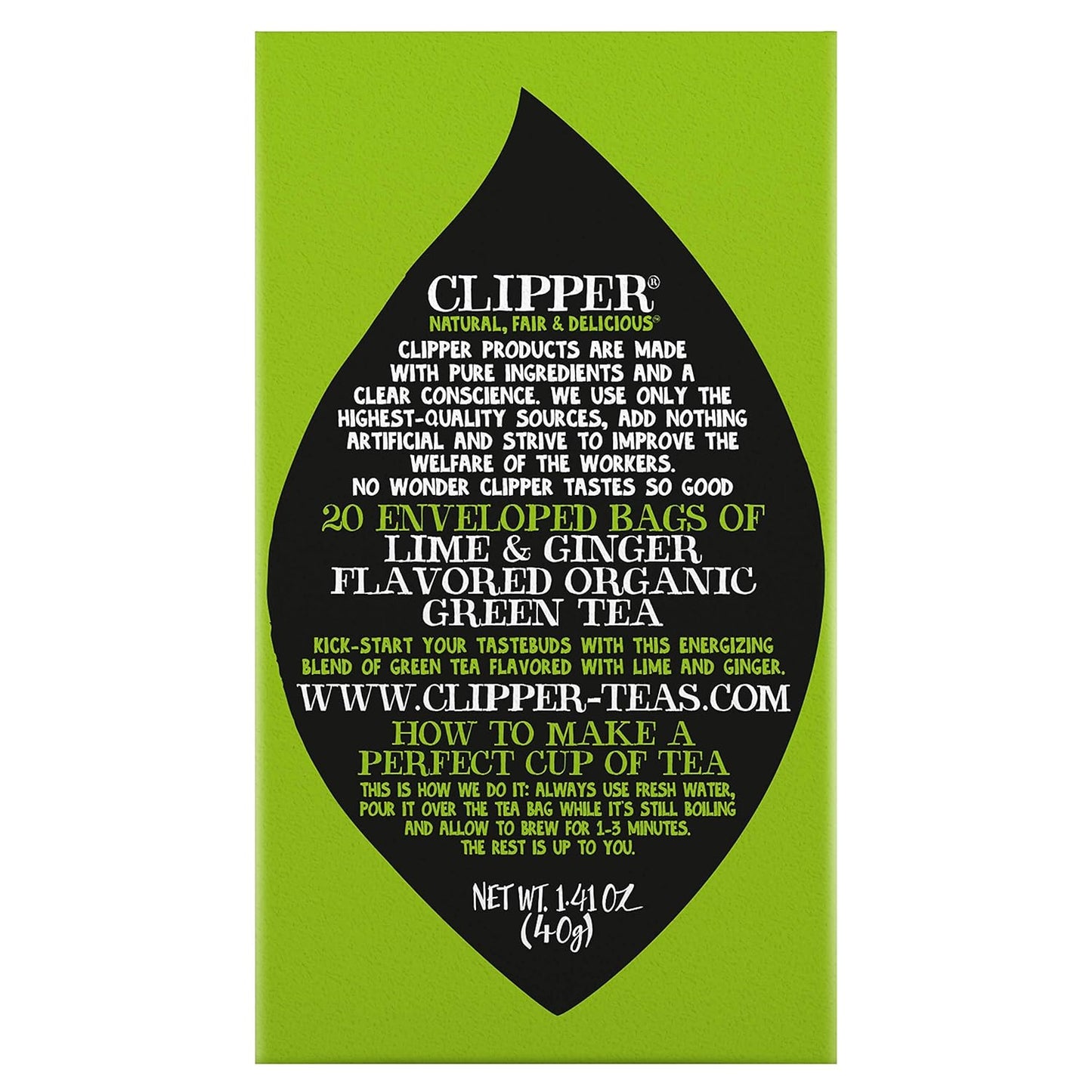 Organic Fairtrade Green, Lime & Ginger, Queen of Greens - USDA Organic, Non-Gmo, Fair Trade, Sustainable Caffeinated British Tea, 6 Pack, 120 Unbleached Tea Bags