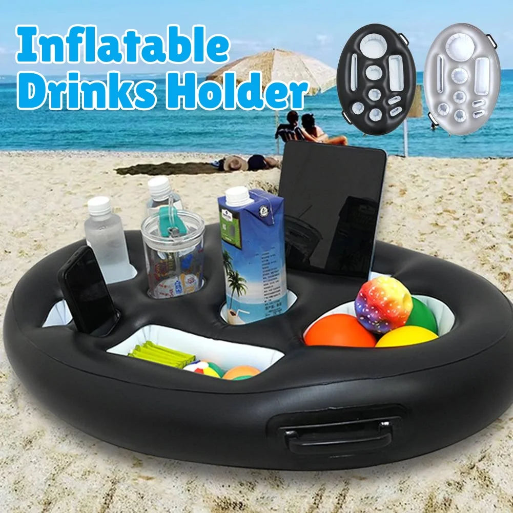 Swimming Pool Beer Bar Air Floating Row Inflatable Water Sports Table Summer Beach Food Drink Tray Party Bucket Cup Holder