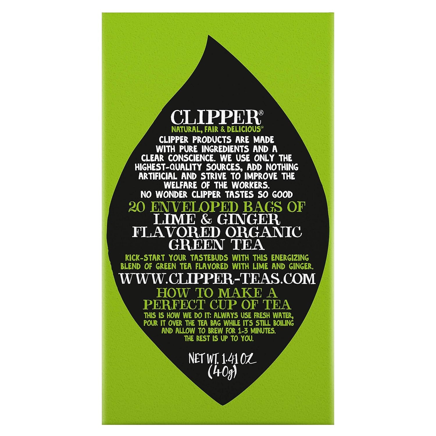 Organic Fairtrade Green, Lime & Ginger, Queen of Greens - USDA Organic, Non-Gmo, Fair Trade, Sustainable Caffeinated British Tea, 6 Pack, 120 Unbleached Tea Bags