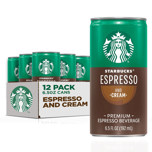 Doubleshot Espresso & Cream Premium Coffee Drink, Ready to Drink Coffee, 6.5 Fl Oz Cans, 12 Pack