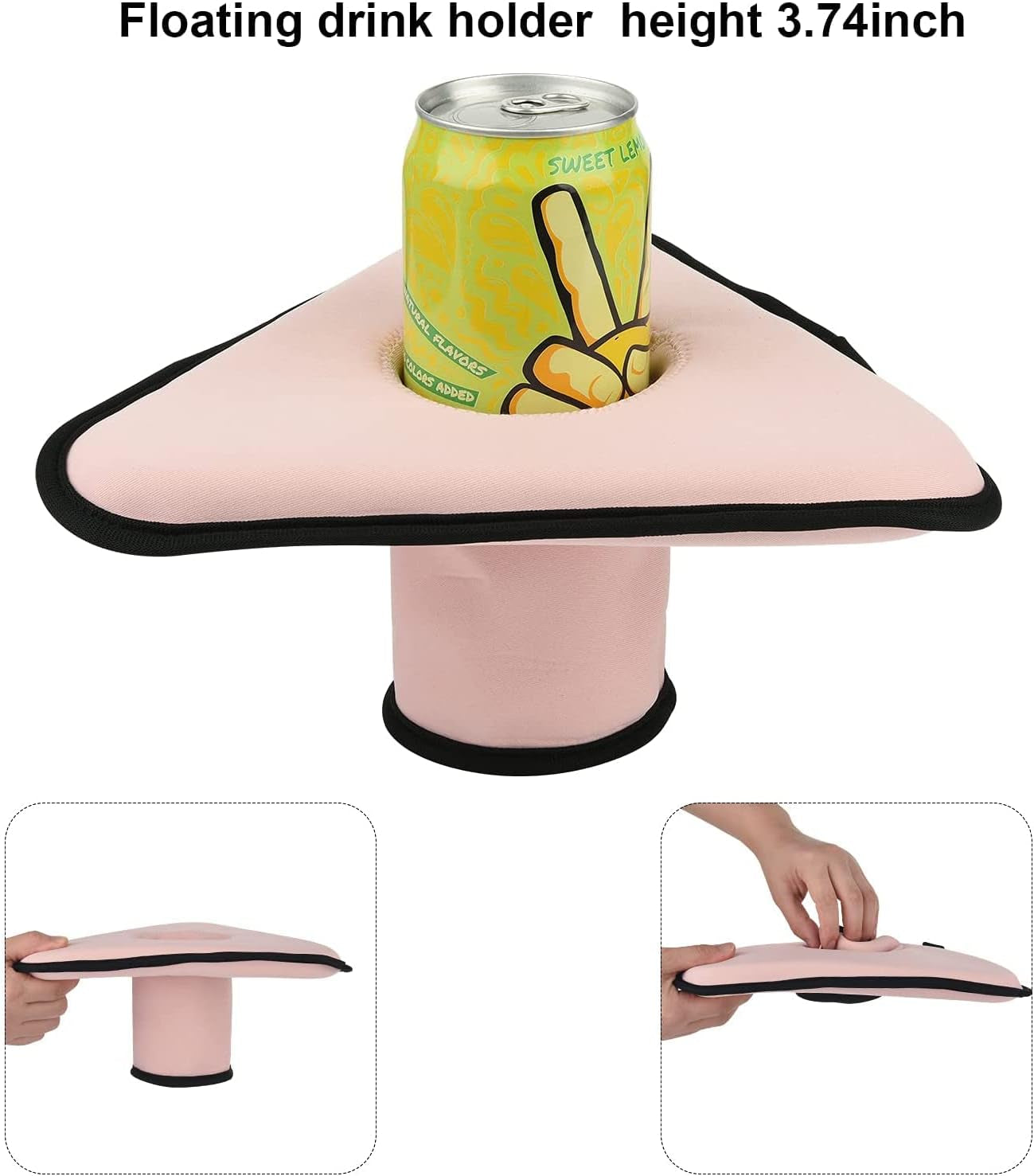 Floating Drink Holder Neoprene Pool Floats Cup Coasters Float Beverage Drink Holder for Pools & Hot Tub – Beach & Outdoor Cup Holder – Fun, Versatile & Portable Serving Bar (Pink)
