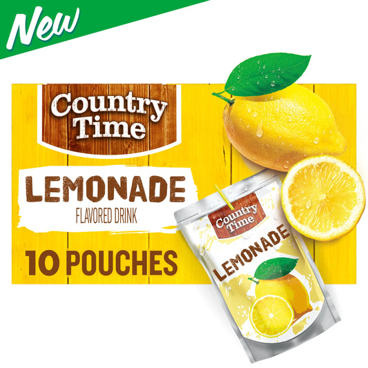 Lemonade Ready to Drink Flavored Drink Pouches, 10 Ct Box, 6 Fl Oz Pouches, Liquids