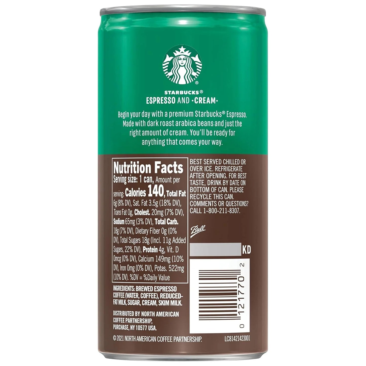 Doubleshot Espresso & Cream Premium Coffee Drink, Ready to Drink Coffee, 6.5 Fl Oz Cans, 12 Pack