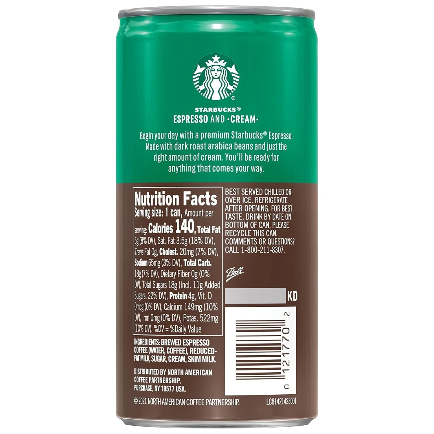 Doubleshot Espresso & Cream Premium Coffee Drink, Ready to Drink Coffee, 6.5 Fl Oz Cans, 12 Pack